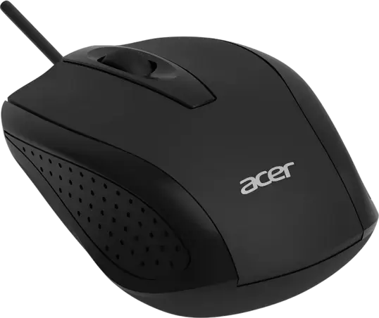 Mouse Optic cu Fir Acer OMW316, Senzor 1200 dpi, 3 Butoane, Design Ambidextru, Interfață USB, Plastic ABS, Culoare: Negru, Cablu 1.5m