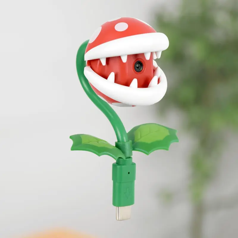 Hori Piranha Plant Camera for Nintendo Switch 2, Officially Licensed by Nintendo, 640x480 Resolution, 30fps, 85° View Angle, USB-C Connection, Warp Pipe Base