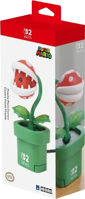 Hori Piranha Plant Camera for Nintendo Switch 2, Officially Licensed by Nintendo, 640x480 Resolution, 30fps, 85° View Angle, USB-C Connection, Warp Pipe Base