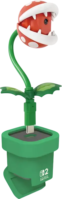 Hori Piranha Plant Camera for Nintendo Switch 2, Officially Licensed by Nintendo, 640x480 Resolution, 30fps, 85° View Angle, USB-C Connection, Warp Pipe Base