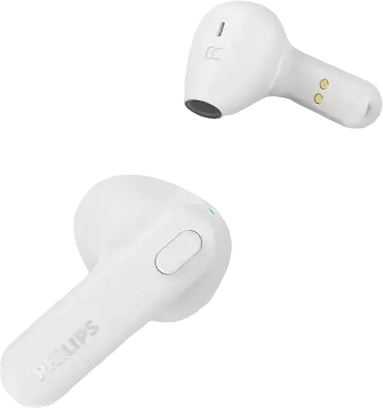 Philips TAT1138 True Wireless Stereo TWS In-Ear Earbuds, 13mm Dynamic Drivers, Bluetooth 5.3, IPX4 Water Resistant, 15h Total Battery Life, Color: White