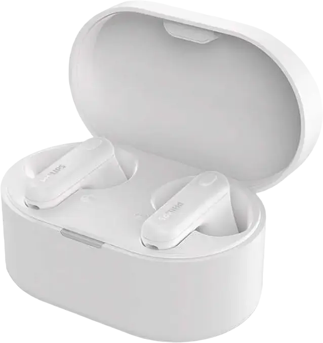 Philips TAT1138 True Wireless Stereo TWS In-Ear Earbuds, 13mm Dynamic Drivers, Bluetooth 5.3, IPX4 Water Resistant, 15h Total Battery Life, Color: White