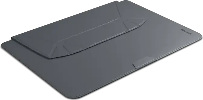 Lenovo Origami X9 Sleeve 4X41R83942 for 14" Laptops, Polyurethane & Recycled RPET, Origami-fold Retractable Stand, Hidden Magnets, Thunder Grey