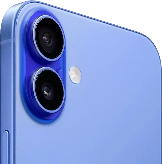 Смартфон Apple iPhone 16, процессор A18, 8 ГБ ОЗУ, OLED-дисплей Super Retina XDR 6.1 дюйма, камера Fusion 48 Мп, память 128 ГБ, цвет Ultramarine, 5G, Wi-Fi 7, iOS 18, IP68