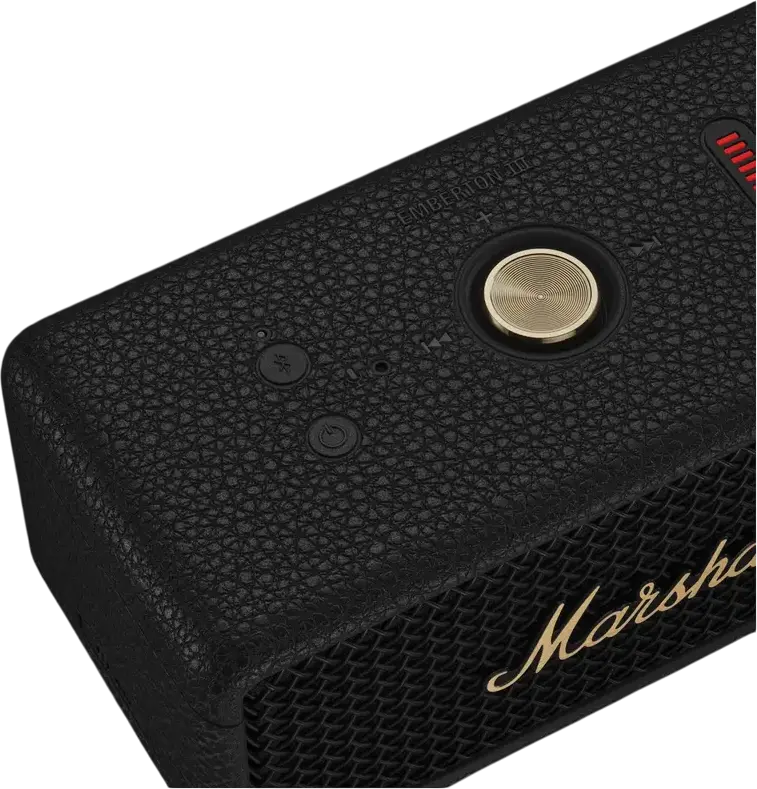 Marshall Emberton III Portable Bluetooth 5.3 Speaker, IP67 Waterproof and Dustproof, 32 Hours Battery Life, 360-degree Sound, Built-in Mic, Color: Black and Brass