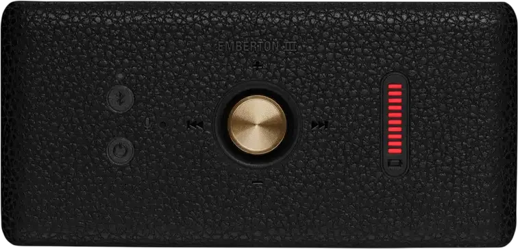Marshall Emberton III Portable Bluetooth 5.3 Speaker, IP67 Waterproof and Dustproof, 32 Hours Battery Life, 360-degree Sound, Built-in Mic, Color: Black and Brass