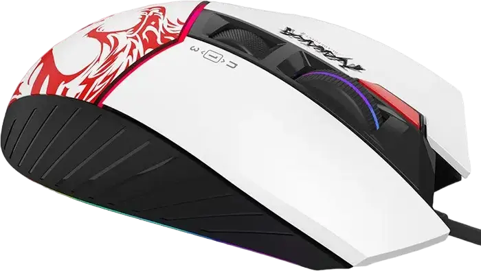Bloody W95 Max Wired Gaming Mouse, White, MAX BC3332-A 12K Sensor, 12,000 CPI, 8000 fps, 2000Hz Polling Rate, RGB Backlit, Metal X'Glide Armor, 512KB Memory