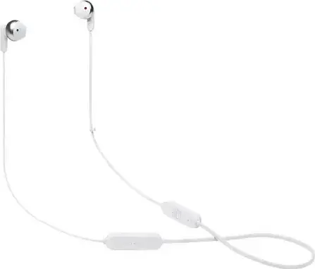 JBL Tune 215BT Wireless Neckband Earbuds, White, Bluetooth 5.0, JBL Pure Bass Sound, 16h Battery Life, Multi-Point Connection, 12.5mm Dynamic Driver
