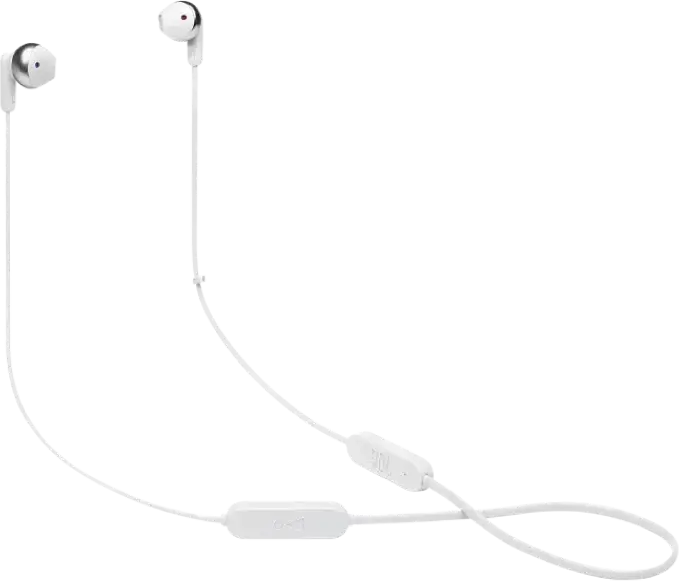 JBL Tune 215BT Wireless Neckband Earbuds, White, Bluetooth 5.0, JBL Pure Bass Sound, 16h Battery Life, Multi-Point Connection, 12.5mm Dynamic Driver