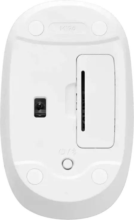Mouse Wireless Logitech M196 Bluetooth, Alb, 1000 DPI, Design Compact Ambidextru, Plastic Reciclat, Baterie până la 12 Luni, Dimensiuni 100x60x38mm, 76g