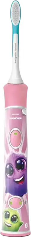 Электрическая зубная щетка Philips Sonicare For Kids HX6352/42, Розовая, 1 ручка, 2 насадки в комплекте, с Bluetooth, 62 000 движений в минуту, таймеры KidTimer и Quadpacer, аккумулятор Li-Ion