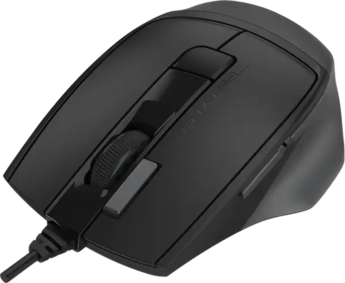 A4Tech FM45S Air Wired USB Optical Mouse, 2400 DPI Adjustable, 7 Buttons, Desk and Air Dual Modes, Multimedia & Gaming, Stone Gray, Keyboard Layout: -1