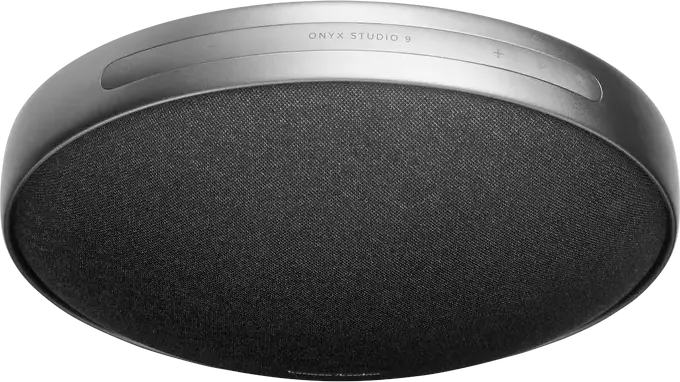 Harman Kardon Onyx Studio 9 Portable Bluetooth Speaker, Black, 50W RMS, 120mm Woofer, 3 Tweeters, Bluetooth 5.3, 8h Battery, Recycled Aluminium, HK One App