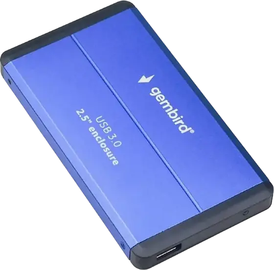 Gembird EE2-U3S-2 External 2.5" SATA III to USB 3.0 Hard Drive Enclosure, Aluminum Case, JMS578 Chipset, Color: Blue, Interface: USB 3.0