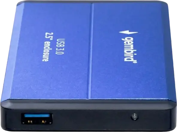 Gembird EE2-U3S-2 External 2.5" SATA III to USB 3.0 Hard Drive Enclosure, Aluminum Case, JMS578 Chipset, Color: Blue, Interface: USB 3.0