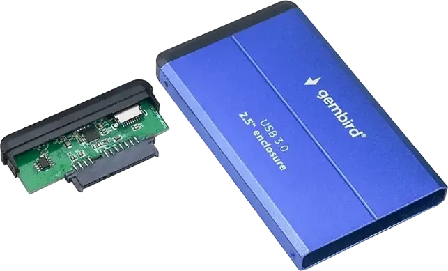 Gembird EE2-U3S-2 External 2.5" SATA III to USB 3.0 Hard Drive Enclosure, Aluminum Case, JMS578 Chipset, Color: Blue, Interface: USB 3.0