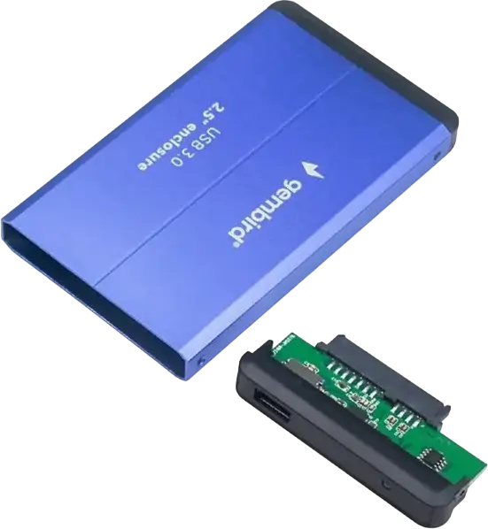 Gembird EE2-U3S-2 External 2.5" SATA III to USB 3.0 Hard Drive Enclosure, Aluminum Case, JMS578 Chipset, Color: Blue, Interface: USB 3.0
