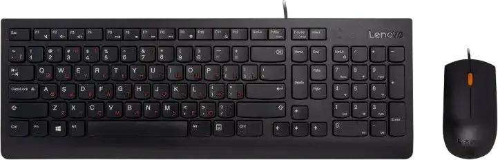 Set Tastatură + Mouse Lenovo 300 USB Combo, Cu fir, Negru