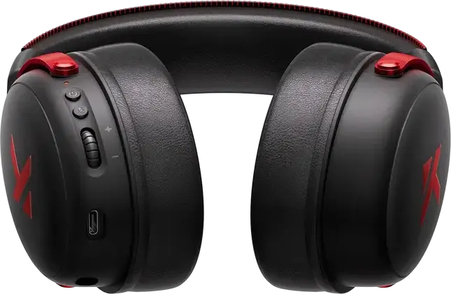 Casca Gaming MCHOSE V9 Pro Negru-Rosu, Wireless Tri-mod 2.4GHz Bluetooth Cablat pentru PC Laptop Switch PS5 PS4 Mobil Tableta, Sunet Surround 7.1, Difuzoare Neodim 53mm, Microfon AI Noise-Canceling, Baterie 250h