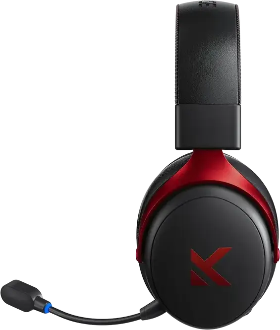 Casca Gaming MCHOSE V9 Pro Negru-Rosu, Wireless Tri-mod 2.4GHz Bluetooth Cablat pentru PC Laptop Switch PS5 PS4 Mobil Tableta, Sunet Surround 7.1, Difuzoare Neodim 53mm, Microfon AI Noise-Canceling, Baterie 250h