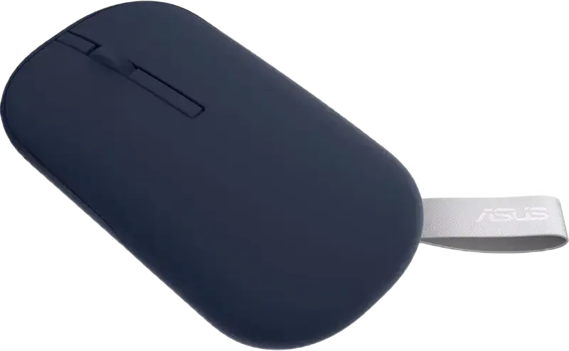 Mouse Wireless ASUS Marshmallow MD100, Optic, Albastru, Bluetooth și RF 2.4GHz, 1600 DPI, capace magnetice interschimbabile, curea de transport, compatibil Windows și macOS