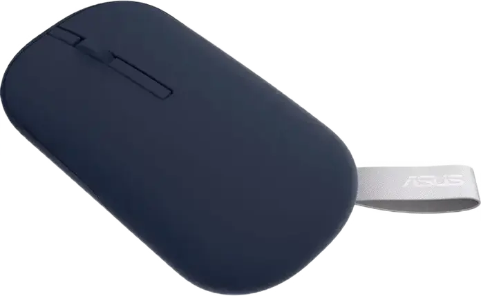 Mouse Wireless ASUS Marshmallow MD100, Optic, Albastru, Bluetooth și RF 2.4GHz, 1600 DPI, capace magnetice interschimbabile, curea de transport, compatibil Windows și macOS
