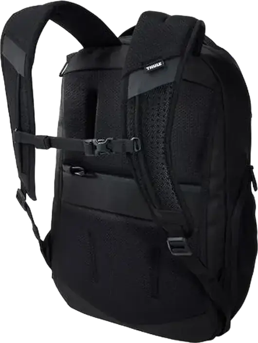 Rucsac pentru laptop Thule Accent 26L, Negru, Poliester reciclat 1680D, Compatibil cu laptop până la 15.6" sau MacBook 16", Compartiment SafeZone, Rezistent la apă