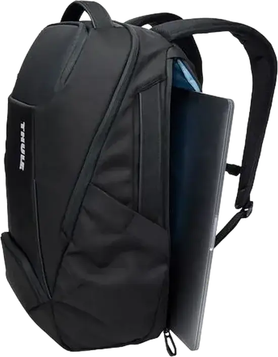 Rucsac pentru laptop Thule Accent 26L, Negru, Poliester reciclat 1680D, Compatibil cu laptop până la 15.6" sau MacBook 16", Compartiment SafeZone, Rezistent la apă