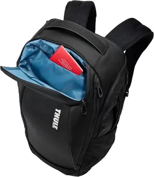 Rucsac pentru laptop Thule Accent 26L, Negru, Poliester reciclat 1680D, Compatibil cu laptop până la 15.6" sau MacBook 16", Compartiment SafeZone, Rezistent la apă