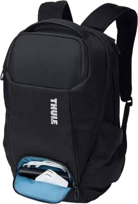 Rucsac pentru laptop Thule Accent 26L, Negru, Poliester reciclat 1680D, Compatibil cu laptop până la 15.6" sau MacBook 16", Compartiment SafeZone, Rezistent la apă