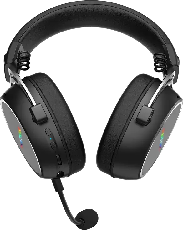 Игровая гарнитура HATOR Hypergang 3 Wireless, Черный, Hi-Res LDAC, гибридный ANC, Bluetooth 5.4, 2.4ГГц, 40мм драйверы, THX Spatial Audio, съемный микрофон, 40ч работы