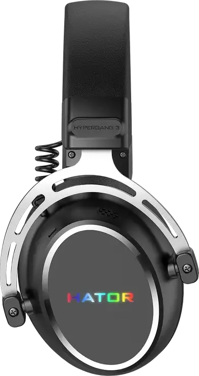 Игровая гарнитура HATOR Hypergang 3 Wireless, Черный, Hi-Res LDAC, гибридный ANC, Bluetooth 5.4, 2.4ГГц, 40мм драйверы, THX Spatial Audio, съемный микрофон, 40ч работы