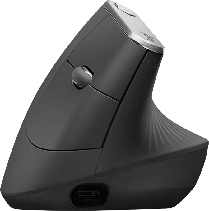 Logitech MX Vertical Ergonomic Wireless Mouse, Connection Type: -1, 57° Angle Design to Reduce Muscle Strain, Advanced Optical Sensor, Bluetooth & Unifying Receiver, USB-C Rechargeable