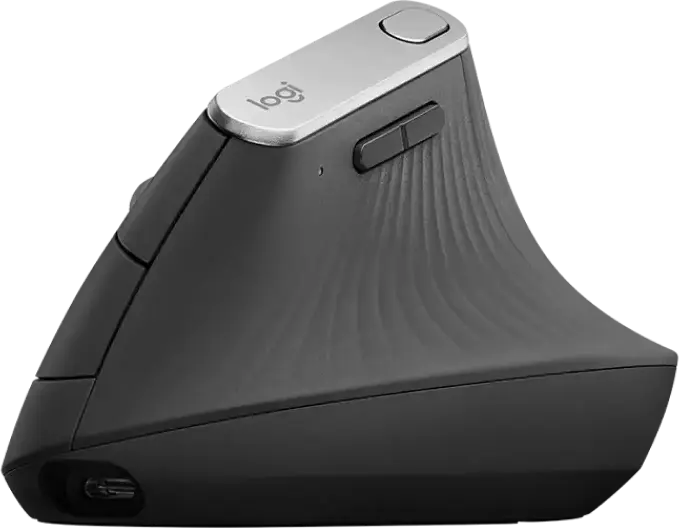 Logitech MX Vertical Ergonomic Wireless Mouse, Connection Type: -1, 57° Angle Design to Reduce Muscle Strain, Advanced Optical Sensor, Bluetooth & Unifying Receiver, USB-C Rechargeable
