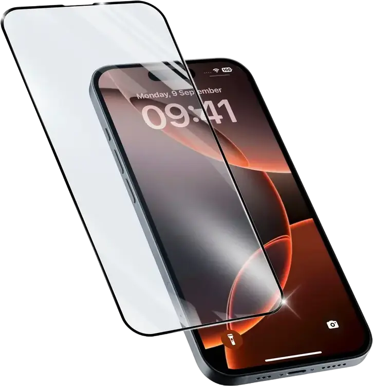 Sticlă de protecție Cellularline Impact Glass Capsule - iPhone 16 Pro, Negru