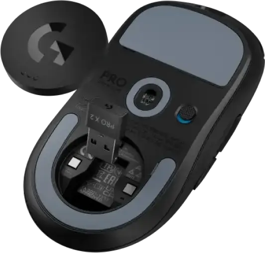 Logitech G PRO X Superlight 2 Wireless Gaming Mouse, Wireless Connection, HERO 2 Sensor 32K DPI, LIGHTSPEED 4000Hz, LIGHTFORCE Hybrid Switches, PTFE Feet, Black, 60g