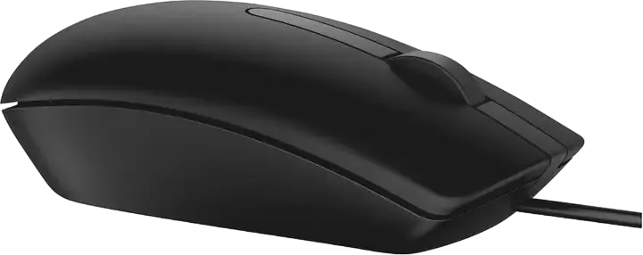 Dell MS116 Wired Optical Mouse, Black, 1000 DPI Max Sensor, USB Interface, Ambidextrous Design, 3 Buttons, Plug and Play, ABS Plastic, 1.8m Cable