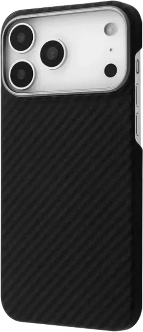 Чехол Proove Carbon Slim для iPhone 17 Pro Max с магнитным кольцом MagSafe, противоскользящий поликарбонат с текстурой карбона, черный