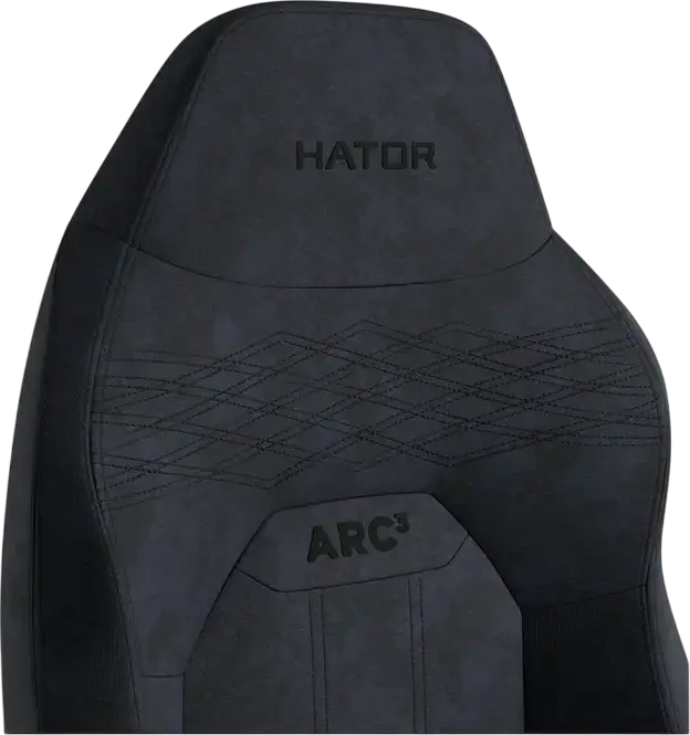 HATOR Arc 3 L Gaming Chair, Velour Upholstery, 4D Adjustable Armrests, Class 4 Gas Lift, Aluminum Base, 170° Recline, Max Load 150kg, Black