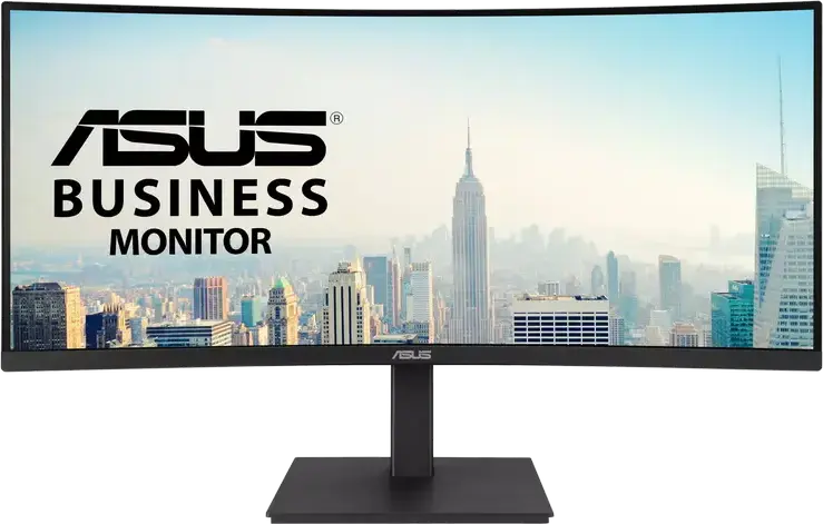 ASUS VA34VCPSR 34" UltraWide Curved Monitor, UWQHD 3440 x 1440, VA Panel, 1500R, 100Hz, HDR10, USB-C 96W Power Delivery, RJ45 Ethernet, Adaptive-Sync, Black