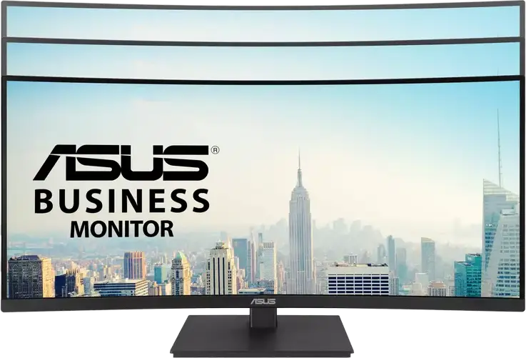 ASUS VA34VCPSR 34" UltraWide Curved Monitor, UWQHD 3440 x 1440, VA Panel, 1500R, 100Hz, HDR10, USB-C 96W Power Delivery, RJ45 Ethernet, Adaptive-Sync, Black