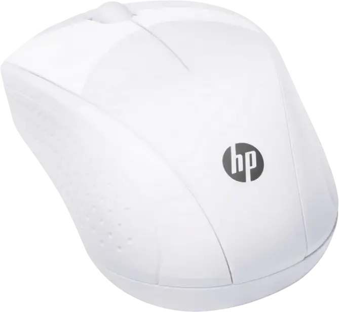HP 220 Wireless Mouse 7KX12AA, Wireless Interface, Optical Sensor up to 1600 dpi, 2.4 GHz USB Nano Receiver, Ambidextrous Design, AES 128-bit Encryption, Color: White