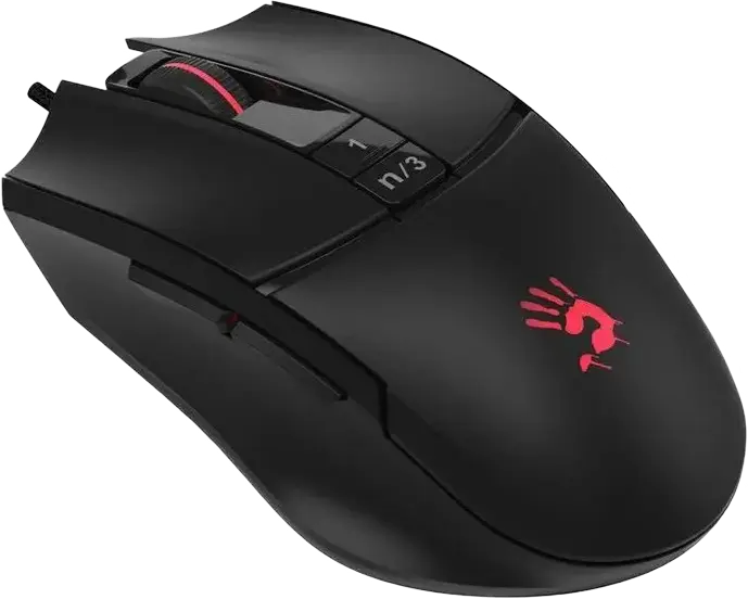 Bloody L65 Max Wired Gaming Mouse, Stone Black, MAX BC3332-A 12K Sensor, 12,000 CPI, 8000 fps, 512 KB Onboard Memory, RGB Backlit, Honeycomb Design, Teflon Feet, USB Interface