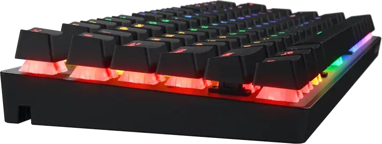 HATOR Icefall Mecha TKL Wireless Mechanical Gaming Keyboard, Red Linear Switches, Hot-swappable, Rainbow LED, 2.4GHz/USB-C, 87 Keys, Metal Panel