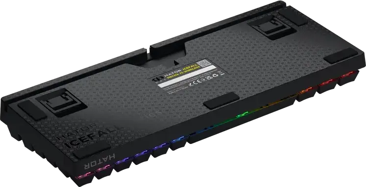 HATOR Icefall Mecha TKL Wireless Mechanical Gaming Keyboard, Red Linear Switches, Hot-swappable, Rainbow LED, 2.4GHz/USB-C, 87 Keys, Metal Panel