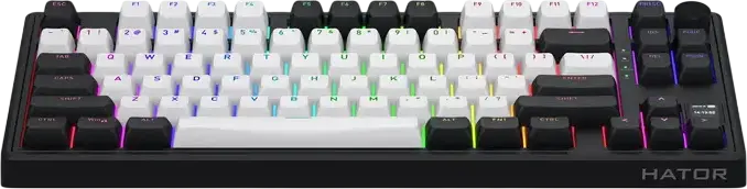Tastatură Mecanică HATOR Skyfall 80 MAG ULTIMA 8K Wireless 2.4 GHz Bluetooth 5.3 USB-C TKL, Switch-uri Magnetice Aurum Ice Linear, Rapid Trigger, Rata Polling 8000Hz, Taste PBT, Ecran TFT