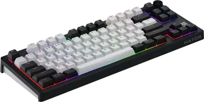 Tastatură Mecanică HATOR Skyfall 80 MAG ULTIMA 8K Wireless 2.4 GHz Bluetooth 5.3 USB-C TKL, Switch-uri Magnetice Aurum Ice Linear, Rapid Trigger, Rata Polling 8000Hz, Taste PBT, Ecran TFT