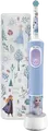 Periuță de dinți electrică Oral-B Vitality PRO Kids Frozen, Cap Rotund Rotativ-Oscilant, 2 Moduri Îngrijire Zilnică și Super Sensitiv, Peri Extra-moale, Mâner, 1 Cap de Periaj, Încărcător, Etui de Călătorie, 4 Autocolante