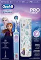 Periuță de dinți electrică Oral-B Vitality PRO Kids Frozen, Cap Rotund Rotativ-Oscilant, 2 Moduri Îngrijire Zilnică și Super Sensitiv, Peri Extra-moale, Mâner, 1 Cap de Periaj, Încărcător, Etui de Călătorie, 4 Autocolante