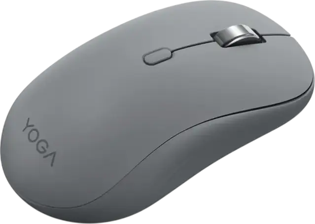 Lenovo Yoga Bluetooth Silent Mouse, Luna Grey, Bluetooth 5.3, Multi-Device Pairing up to 3 Devices, 4000 DPI Optical Sensor, Ergonomic Ambidextrous Design, 6 Buttons